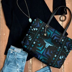 Lucky Brand Asha Top Zip Tote Bag Cool Multi